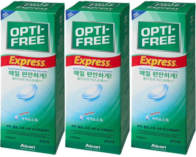 옵티프리 익스프레스 렌즈세정액, 470ml, 3개
