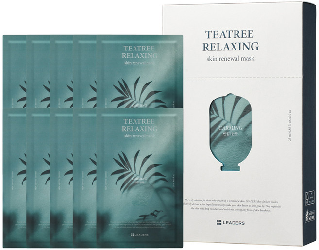 리더스 티트리 릴랙싱 스킨 리뉴얼 마스크 25ml, 1개, 10개입