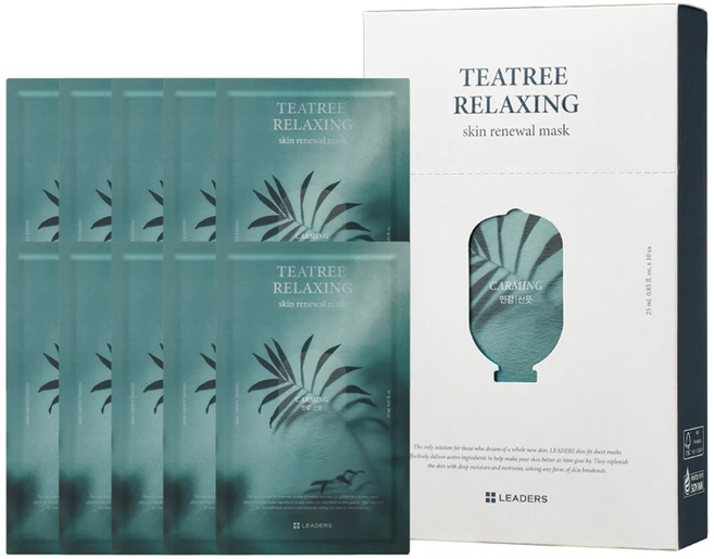 리더스 티트리 릴랙싱 스킨 리뉴얼 마스크 25ml, 1개, 10개입 - 쿠팡