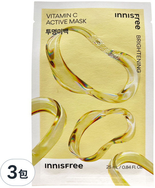 INNISFREE 台灣公司貨 維他命C高效活性面膜, 1片, 3包