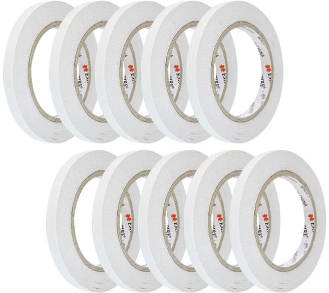 엠파이어 산업용 양면테이프 10mm x 30m, 화이트 반투명, 10개입