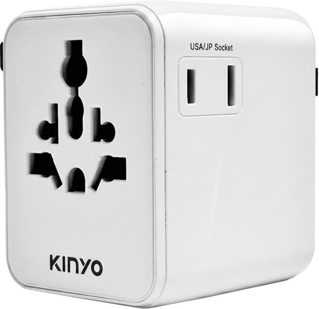 Kinyo 20W 3埠 萬國轉接頭 充電器 PD 20W GaN 2500W 白色 MPP-3520