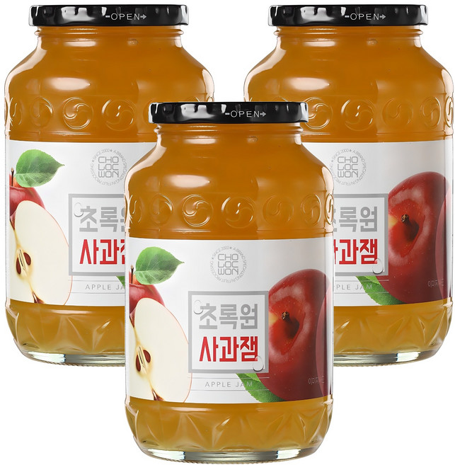 초록원 사과잼, 1kg, 3개