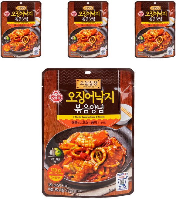 오늘밥상 오징어낙지 볶음양념, 120g, 4개