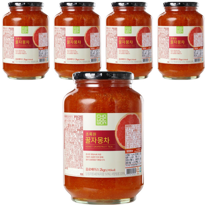 초록원 꿀자몽차, 2kg, 1개입, 5개