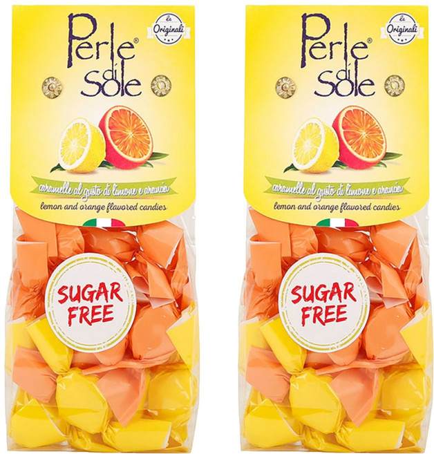 페를레디솔레 포지타노 레몬 앤 오렌지 혼합맛 슈가프리 캔디, 100g, 2개
