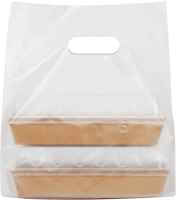 코멧 다용도 무지 HDPE 비닐 쇼핑백 소형, 반투명, 200개