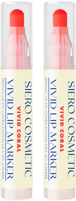 [純素美妝] SIERO COSMETIC 鮮豔唇彩筆 AD, 亮橘紅, 5.5g, 2個