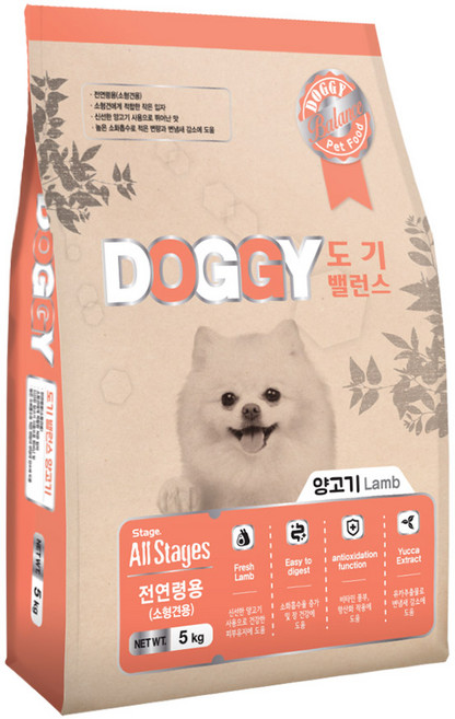 인터펫코리아 전연령 도기밸런스 건식사료 소형견용, 양, 5kg, 1개