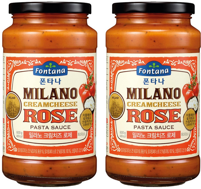 폰타나 밀라노 크림치즈 로제 파스타소스, 600g, 2개