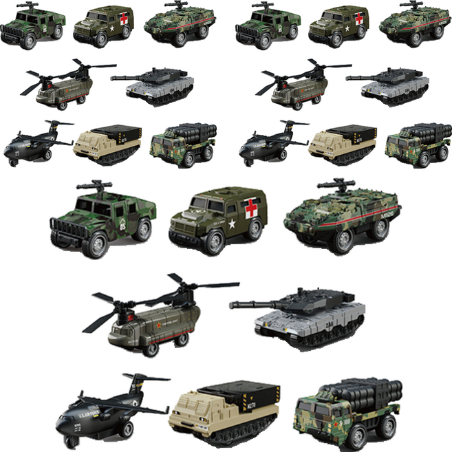 유원 다이캐스팅 밀리터리 미니카 세트, 1세트