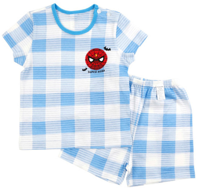 메이키즈 남아용 통기성 스파이더체크블루 5부 쟈가드 내의