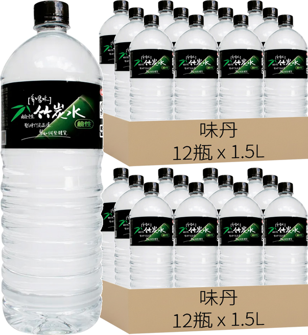 多喝水 鹼性竹炭水, 1.5L, 24瓶