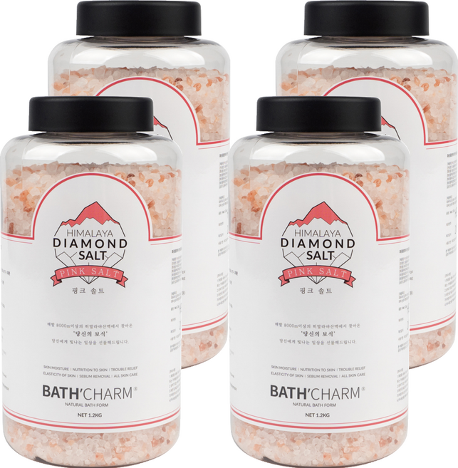 바스참 히말라야 다이아몬드솔트 입욕제 핑크솔트, 1.2kg, 4개
