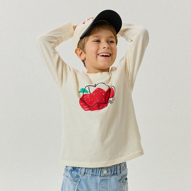 리에벨로 아동용 애플 루즈핏 티셔츠