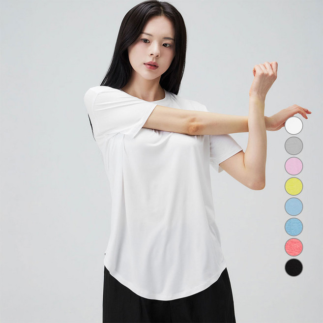 캐럿 여성용 쿨링 리사이클 릴렉스 핏 반팔 티셔츠