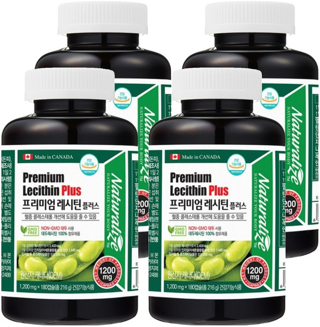 네추럴라이즈 프리미엄 레시틴플러스, 180정, 4개