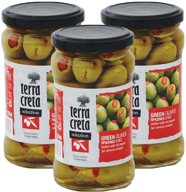 테라크레타 피망 그린 올리브 (씨 제거), 290g, 3개