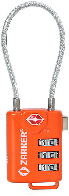 자커 여행용 TSA 와이어 자물쇠 오렌지 ZT007, 1개