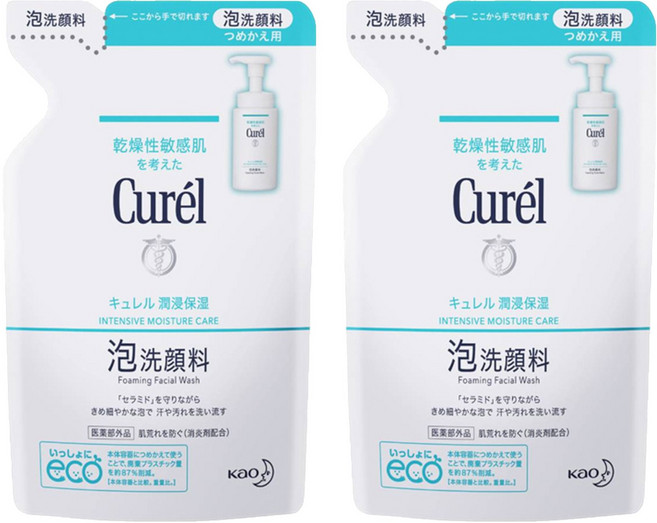 Curel 珂潤 潤浸保濕 洗顏慕絲 補充包, 130ml, 2包