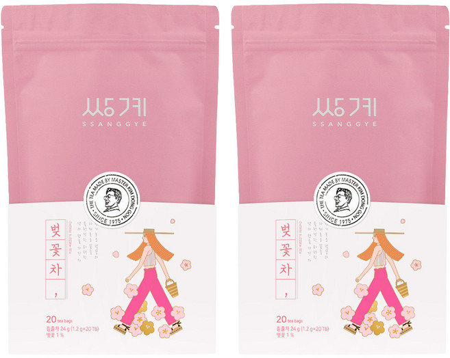 쌍계명차 신파우치 벚꽃차, 1.2g, 20개입, 2개