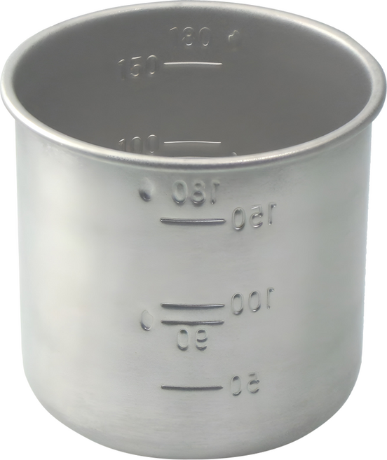 関川鋼販 18-8量米杯 304不鏽鋼 一合(180ml), 不鏽鋼 銀色, 180, 1個