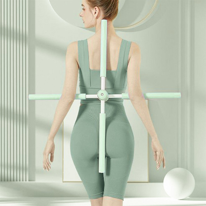 루아르모 요가 밸런스바 바른자세 밸런스 십자 스트레칭봉, 1개, 그린