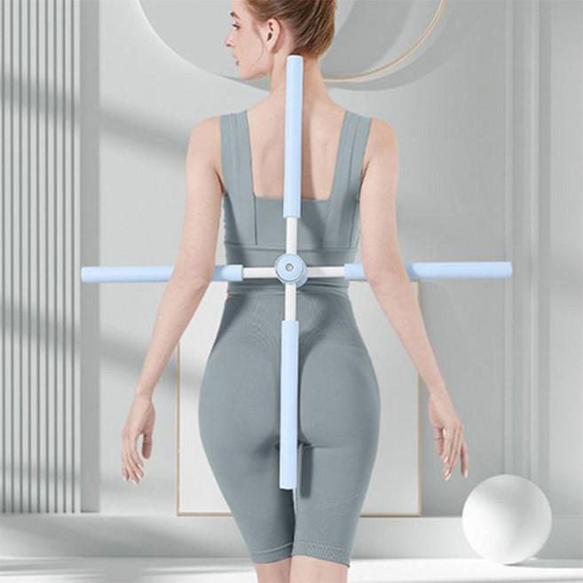 루아르모 요가 밸런스바 바른자세 밸런스 십자 스트레칭봉, 1개, 블루