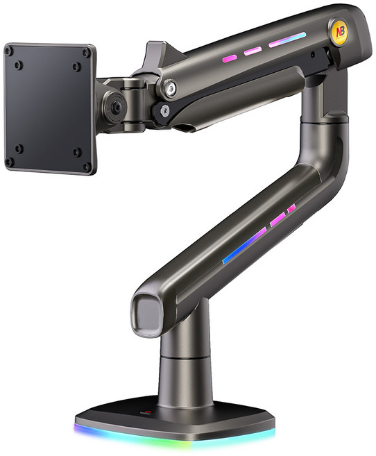 노스바유 팬텀 고중량 싱글 RGB 모니터암, 매트차콜, 1개