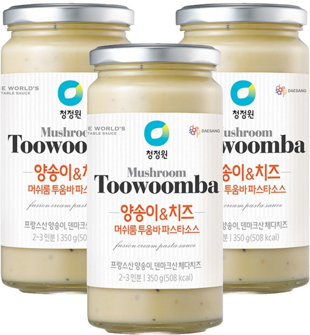 청정원 머쉬룸투움바 파스타소스, 350g, 3개
