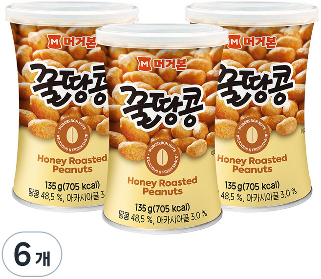 머거본 꿀땅콩, 135g, 6개