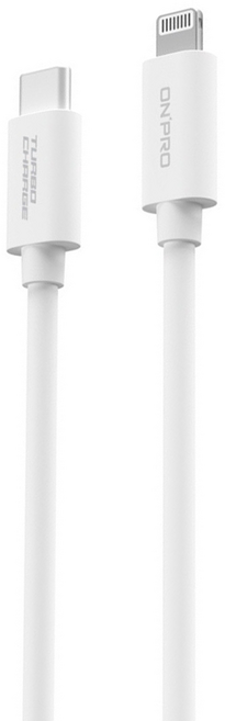 ONPRO 超級CP戰鬥款 Type-C-Lightning傳輸線, 白色, 1條, 120cm
