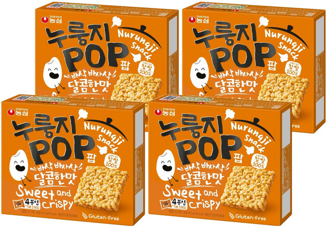 농심 누룽지팝, 142g, 4개