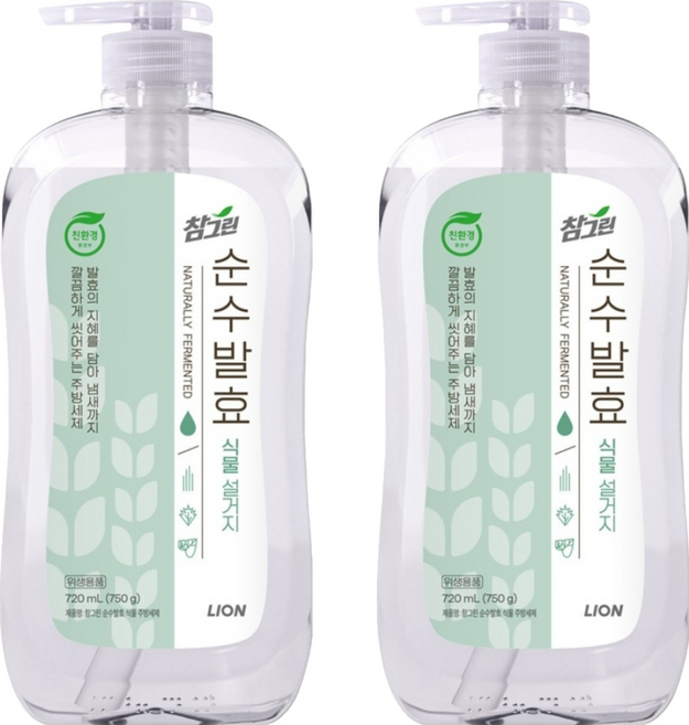 Chamgreen 純發酵植物洗碗廚房洗潔精, 720ml, 2個