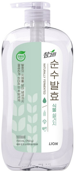 참그린 순수발효 식물 설거지 주방세제, 720ml, 1개