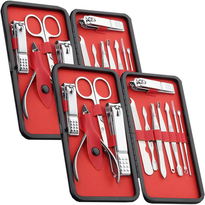 정원전산 손톱깎이 12종 세트 JWN-12S, 실버, 2세트