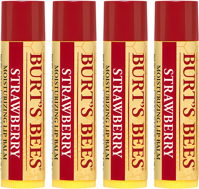 버츠비 모이스춰 라이징 립밤, 스트로베리, 4.25g, 4개