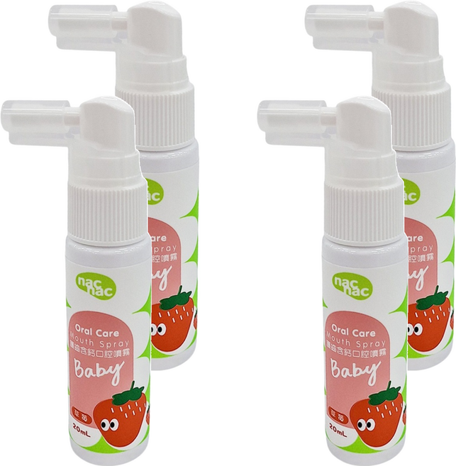 nac nac 護齒含鈣口腔噴霧 草莓, 20ml, 4瓶