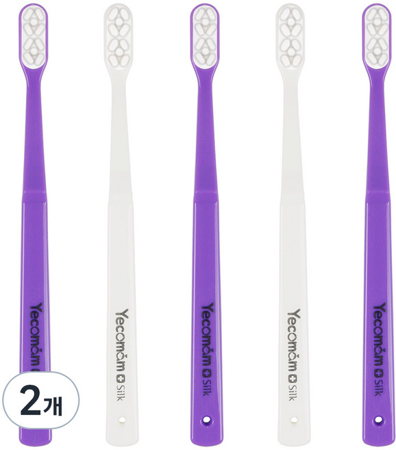 예꼬맘 실크 성인용 칫솔, 5개입, 2개
