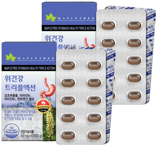 메이플트리 위건강 트리플액션 영양제, 60정, 2개