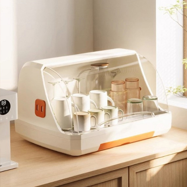 다퍼남 배수가 가능한 먼지차단 1단 젖병보관함 대형, 단품, 오렌지