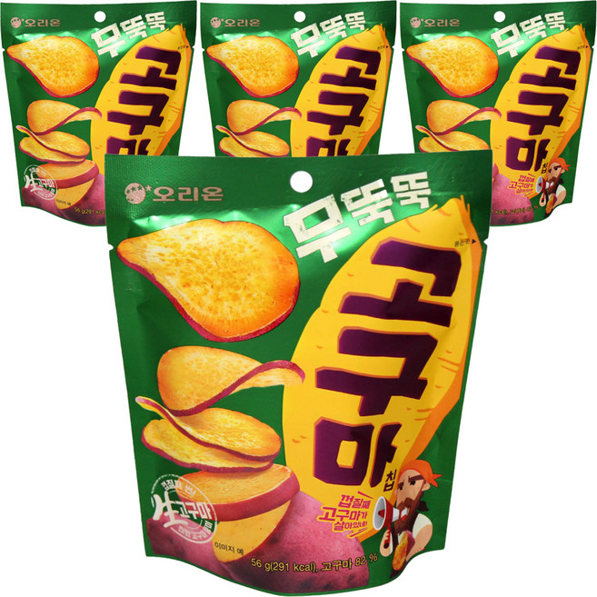 오리온 무뚝뚝 고구마칩, 56g, 4개