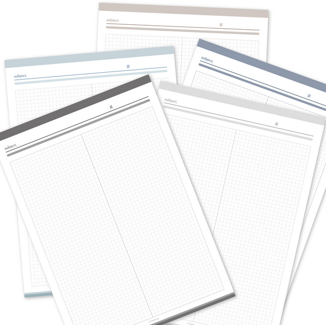 판다몽 어반 모눈 노트패드 B5 5종 세트 A, 크리미브라운 + 미드나잇블루 + 미스틱블루 + 그레이 + 애쉬블랙, 1세트