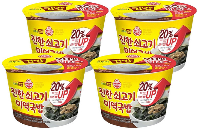 오뚜기 진한 쇠고기 미역국밥 컵밥, 314g, 4개