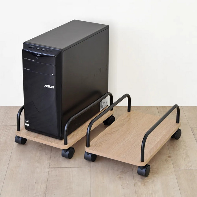 HOPMA 合馬家具 移動式電腦主機架, 淺橡 漂流木, 1個