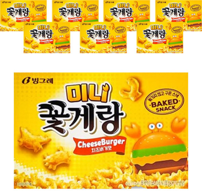 빙그레 꽃게랑 미니 치즈버거, 40g, 8개