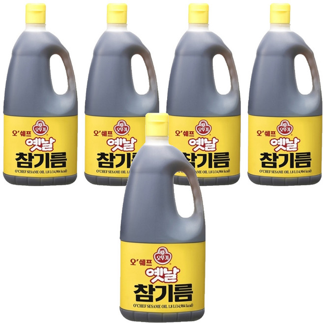 오뚜기옛날 오쉐프 참기름, 1.8L, 5개