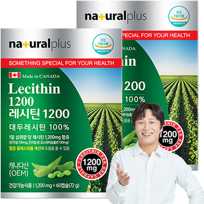 내츄럴플러스 대두 레시틴 1200, 60정, 2개