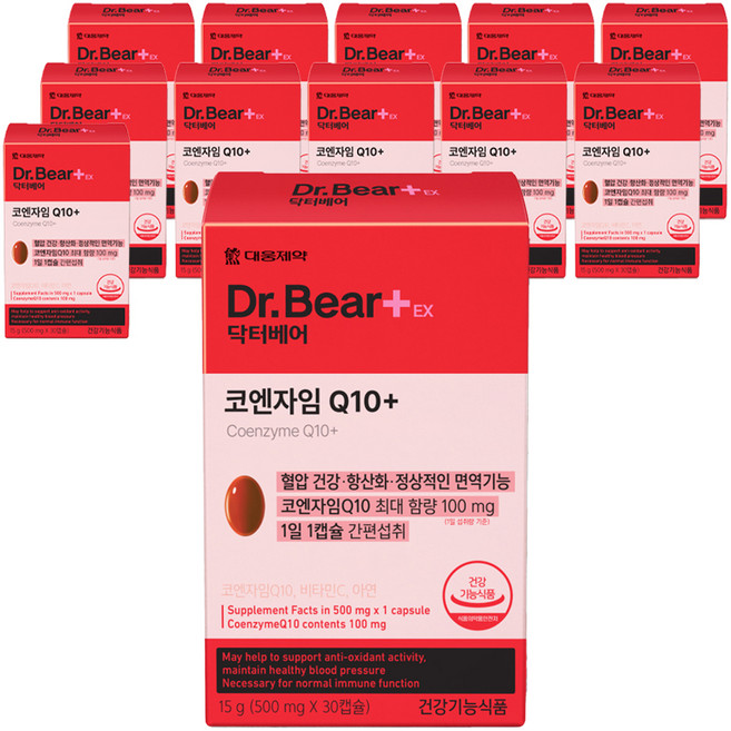 대웅제약 닥터베어EX 코엔자임 Q10+ 15g, 30정, 12개
