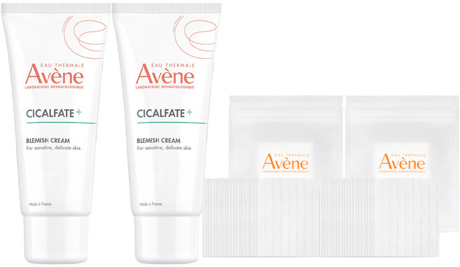 아벤느 시칼파트 플러스 블레미쉬 크림 40ml + 화장솜 20p 세트, 2개